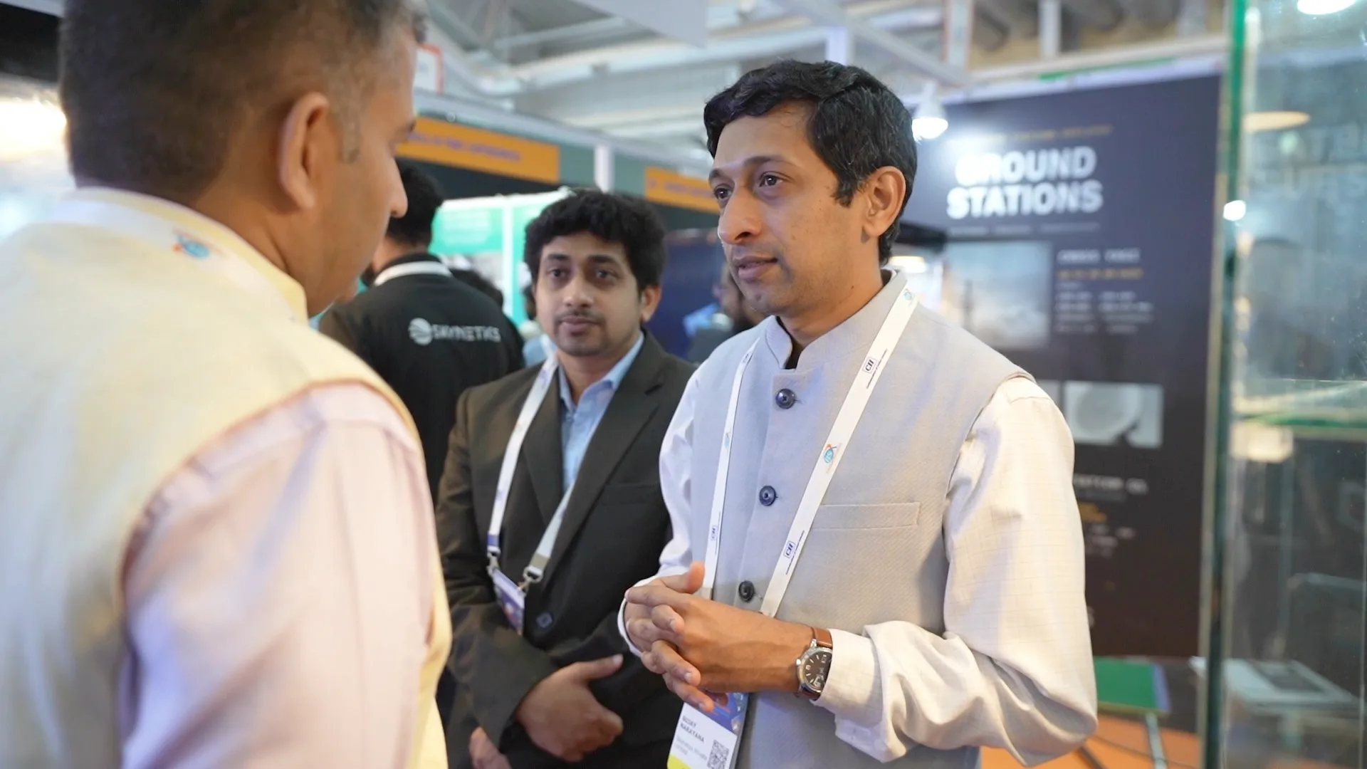 The Skynetics stand on day 2 of Bengaluru Space Expo 2026, a still from the posted video